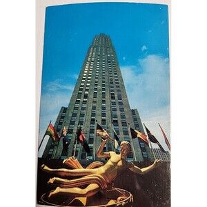 RCA Building Highest Rockefeller Center Postcard VTG UNP Plastichrome Vintage